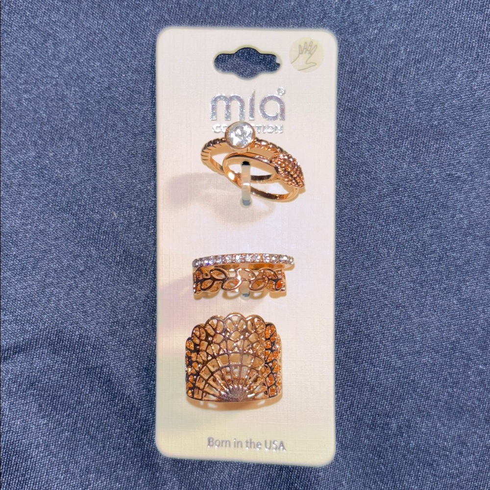 MIA COLLECTION Trio Gold Ring Set